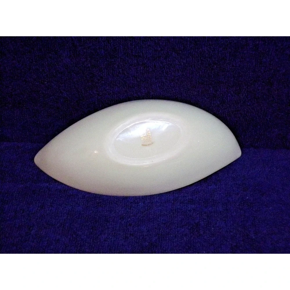 Lenox Ivory 24K Gold Trim Porcelain Oblong Boat Shaped Bowl Dish Made in the USA